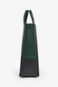 Celine Green/Black Leather Small Vertical Cabas Tote with Strap