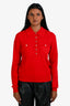 Maje Red Wool Blend 'Armour' Pocket Sweater Size 1