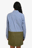 Vis A Vis Blue Striped Cotton Poplin Shirt Dress with Green Utility Skirt Size 1