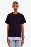 Sacai Black/Blue Asymmetrical Hem T-shirt Size 3