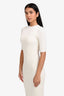 Maje White Ribbed Knit Maxi Dress Size 34
