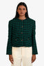 Sandro Green/Black Tweed Buttoned Evening Jacket Size 34