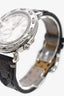 Fendi Mother of Pearl Dial Diamond-Stitch 37mm Selleria Watch with Black Grained Leather Strap