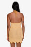 Ronny Kobo Yellow/White Crochet Halter Mini Dress Size S