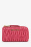 Miu Miu Pink Quilted Leather Cardholder