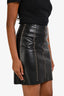 Alexander McQueen Black Lambskin Leather Mini Skirt Size 38