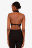 Cult Gaia Black Linen-Blend 'Diem' Halter Crop Top Size S