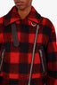 Veronica Beard Red/Black Plaid 'Benni' Moto Jacket Size XS