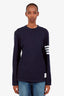 Thom Browne Navy Cotton Long Sleeve Shirt Size 4
