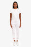 Thom Browne White Cotton Ribbed Red/Navy Stitch Joggers Size 38