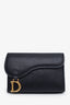 Christian Dior 2021 Black Leather Saddle Wallet