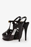 Saint Laurent Burgundy Patent Leather Tribute Platform Heels Size 38