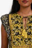 Sea New York Yellow/Blue Paisley Ruffle Sleeve Midi Dress Size 4