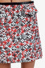 Louis Vuitton Red/White/Black Monogram Jacquard Mini Skirt Size 36