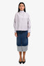 Ba&sh Blue Denim Two Tone Slit Midi Skirt Size 36