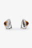 Bvlgari 18K White Gold Sugarloaf Cabochon Citrine Pyramid Stud Earrings