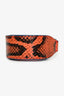 Fendi Orange Leather Python Embossed Bag Strap