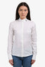 Hermès White Cotton Collared Button-Up L/S Top Size XXS