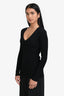 Dolce & Gabbana Black Ribbed V-Neck Long Sleeve Top Size 38