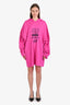 Balenciaga 2021 Pink Graphic Print Hoodie Size S
