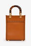 Fendi Brown Leather Mini Sunshine Top Handle Bag With Strap