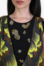 Dries Van Noten Green Multicolour Embellished Sleeveless Side Slit Midi Dress Size 38