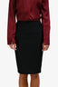 Givenchy Black Lace A-Line Midi Skirt Size 34