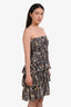 Isabel Marant Etoile Black Ruffle Patterned Sleeveless Mini Dress Size 34