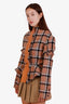 Loewe Brown/Black Wool Plaid Fringe Detailed Jacket Size 36