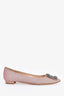 Manolo Blahnik Pink Sparkly Crystal Embellished 'Hangisi' Flat Size 36.5