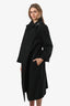 Hermès Black Cashmere Double Face Midi Coat Size 36