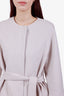 Max Mara Studio Cream Alpaca Wool Belted Hooded Coat Size 0