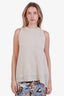 Brunello Cucinelli Beige Linen Silk Sequin Detailed Lined Tank Size M