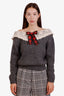 Miu Miu 2020 Mohair Crochet-Knit Collar Sweater Size 36