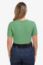 Pinko Green Knit Beaded Hem Top Size S