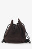 Prada Brown Suede Logo Tassel Pouch