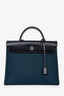 Hermès 2019 Noir/Bleu Canvas Leather Herbag 31