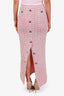 Balenciaga Pink Tweed Back To Front Maxi Skirt Size XS
