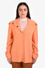 St. John Orange Cashmere Button Up Sweater Size XL