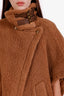 Max Mara Brown Camel Wool Silk Teddy Cape One Size