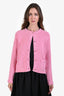 Gucci 2025 Pink Cotton Blend Boucle GG Button Cardigan Size M