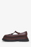 Burberry Burgundy Leather Platform Mary Janes Size 39
