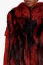 Vintage Red/Black Fox Fur Vest Est Size M