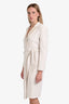 Max Mara Cream Long Sleeve Wrap Midi Dress Size 10