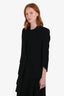 Helmut Lang Black Wool Single Breasted Blazer with Leather Details Size 10
