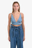 Ba&sh Blue Denim Medium Wash Cropped Bra Top Size S
