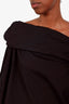 Lemaire Black Cotton Long Sleeve Off The Shoulder Top Size 42