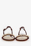 Pre-loved Chanel™ Burgundy Suede Pearl Flat Sandals Size 37.5
