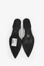 Prada Metallic Silver Leather Pointed Toe Flats Size 41