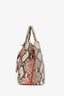 Sac cabas double Prada en python marron/rose avec bandoulière